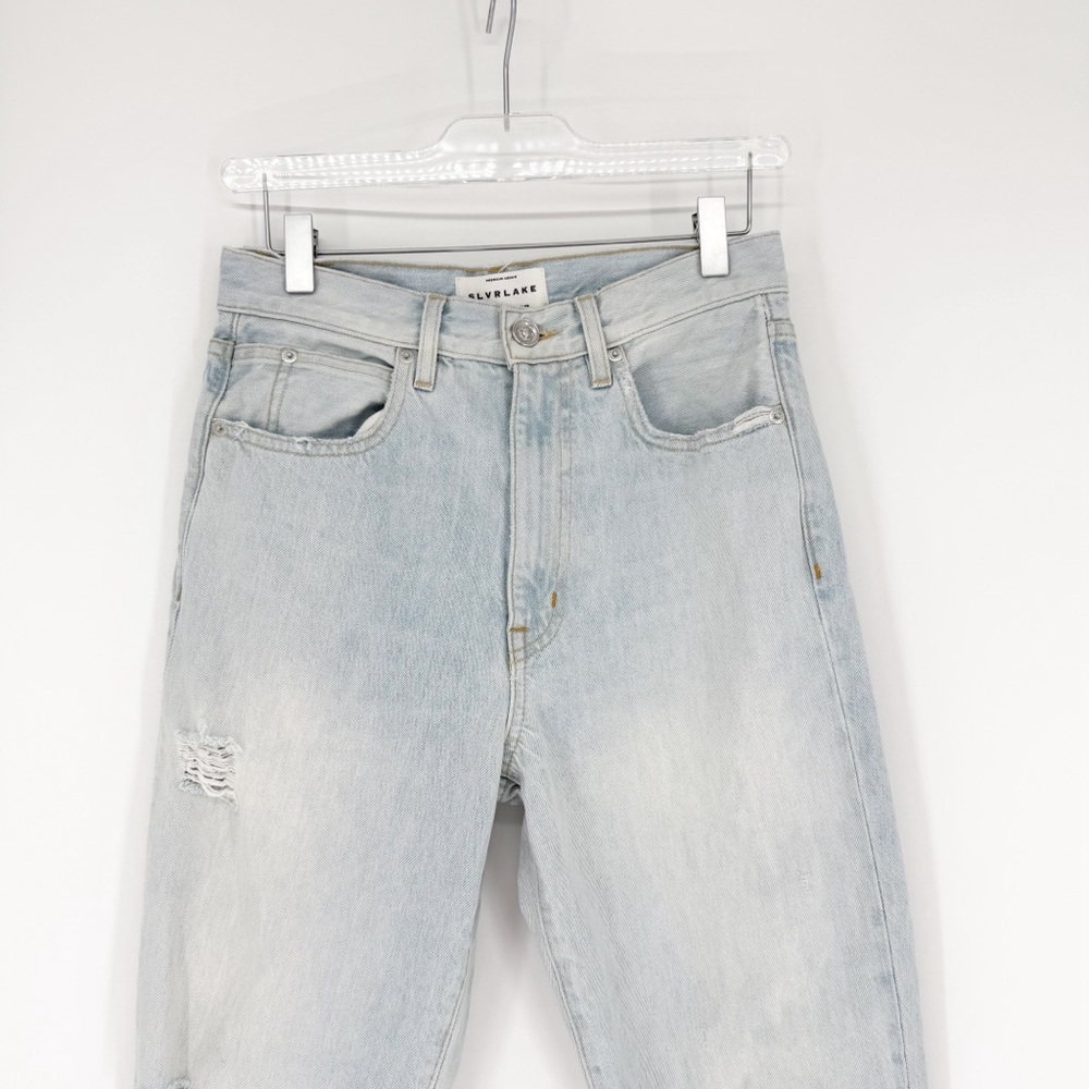 SLVRLAKE London Ankle Straight Leg Distressed Jeans 26 Blue‎ - Picture 4 of 8